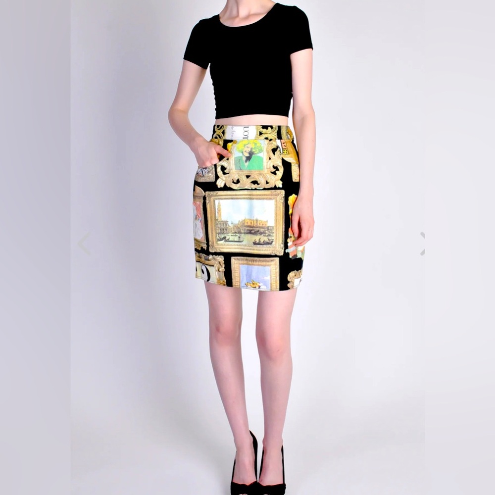 RARE 90’s Moschino Vintage Art Frame Skirt